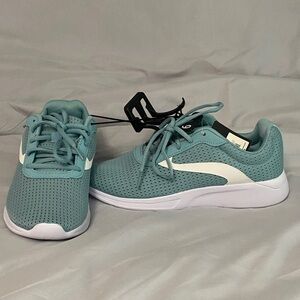 Blue and White Athletic Sneakers